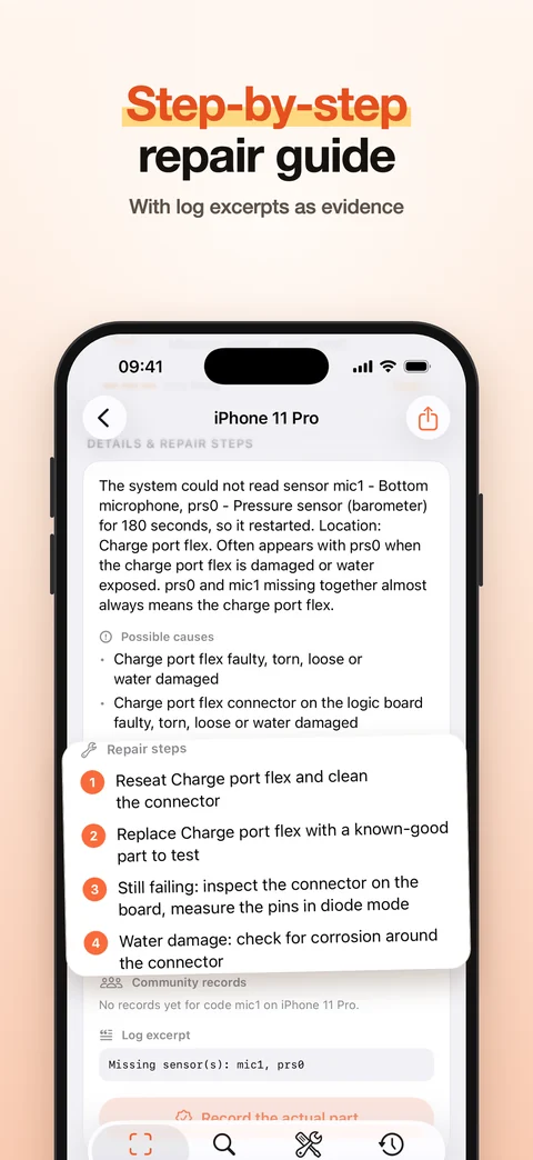 Step-by-step repair Step-by-step repair