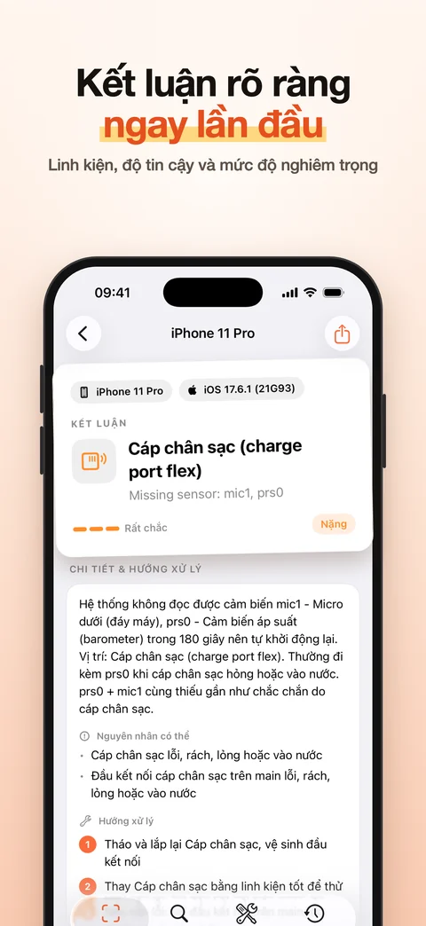 Kết luận linh kiện lỗi