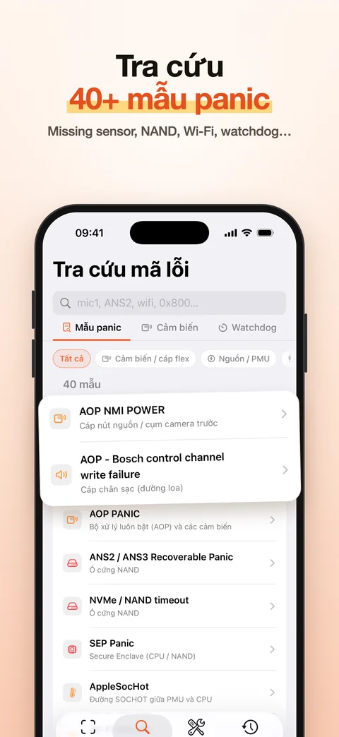 Tra cứu mẫu panic